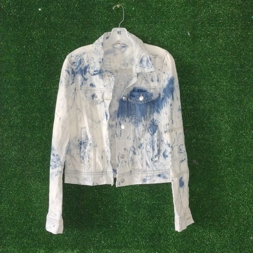 Free people blue jean jacket the stressed tie dye - Picture 5 of 8
